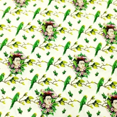 Frida Kahlo Papagaios e Folhas Branco