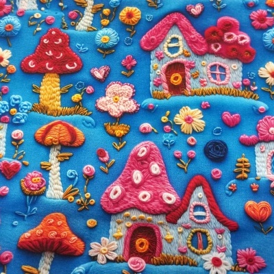 Casinhas Bordadas 3D - D014