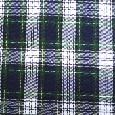 Tartan escocês em azul marinho,verde e branco