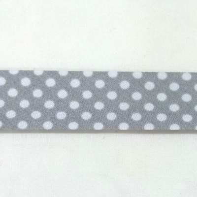 Viés com Pintinhas Brancas em fundo Cinza