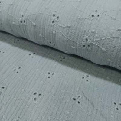 Tecido Bordado Inglês Cinza