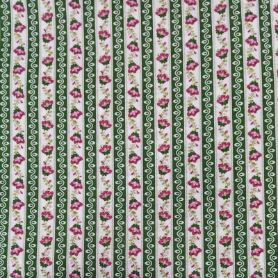 Chita Verde com flores rosa