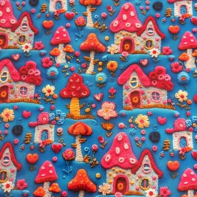 Plastificado 3D Casinhas Bordadas - P012