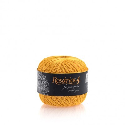Linha de Crochet Rosários4 amarelo vivo 507