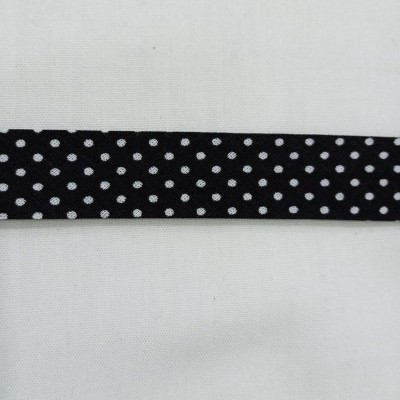 viés com pintinhas brancas em fundo preto