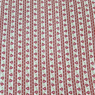 Chita Vermelha com flores rosa