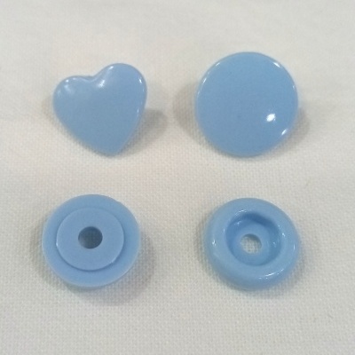 Molas de Pressão Coração Azul Bebé