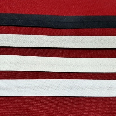 Viés de Algodão 18mm Branco, Bege e Preto