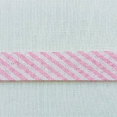 viés com riscas rosa e branco