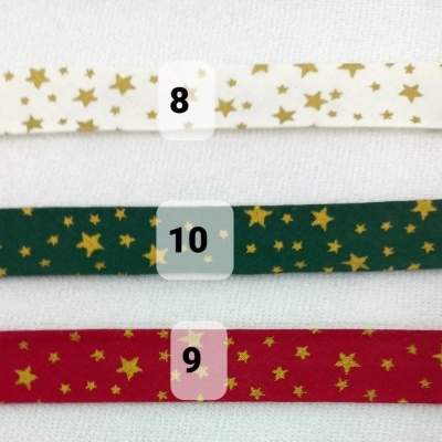 Viés com estrelinhas douradas 18mm