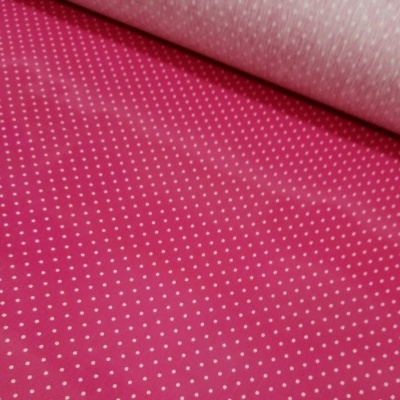 Plastificado com pintinhas brancas em fundo rosa fucsia
