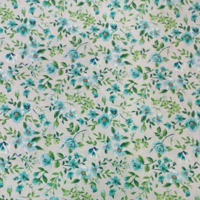 Flores verde menta em fundo cinza claro