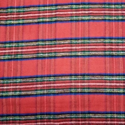 Flanela escocesa em vermelho e verde