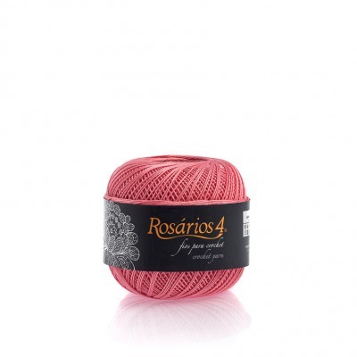 Linha de Crochet Rosários4 Rosa 522