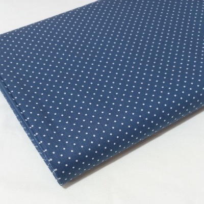 Poppy - Pintinhas brancas em fundo azul ganga