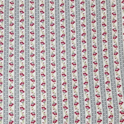 Chita cinza com flores rosa