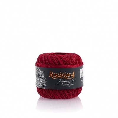 Linha de  Crochet Rosários4 vermelho escuro  527