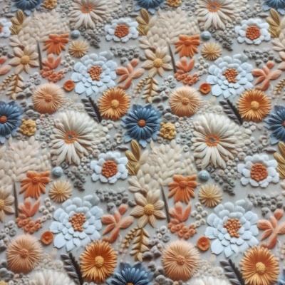 Plastificado 3D Flores em fundo Creme - P020