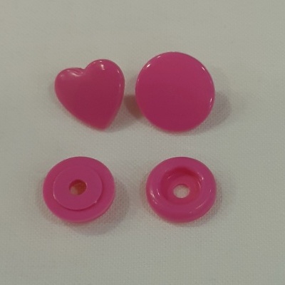 Molas de Pressão Coração Rosa Fucsia