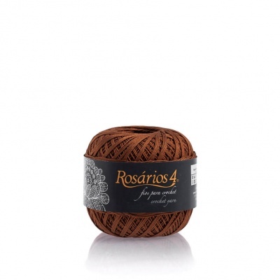 Linha de  Crochet Rosários4 castanho 511