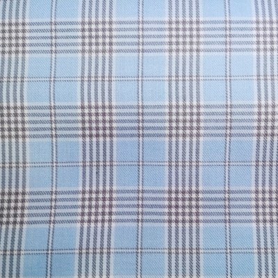 Tartan escocês em azul bebé e cinza
