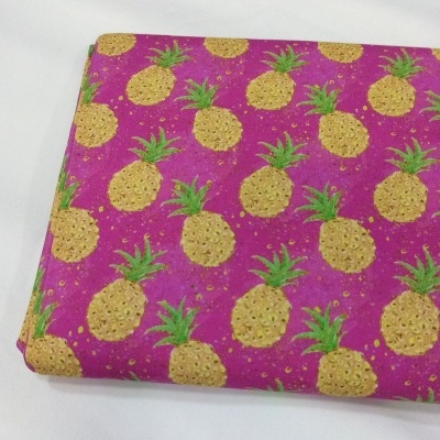 Ananás em fundo rosa fucsia