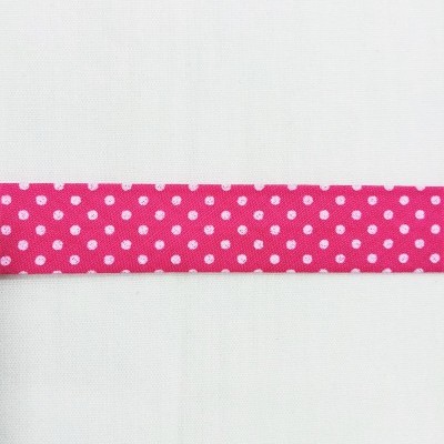 viés com pintinhas brancas em fundo rosa fucsia