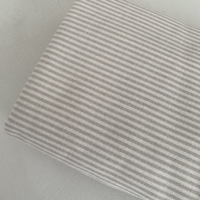 Linho Alentejano com risquinhas em pérola e beige