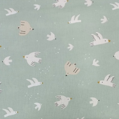 Aves em fundo verde menta