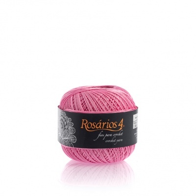 Linha de Crochet Rosários4 Rosa 523