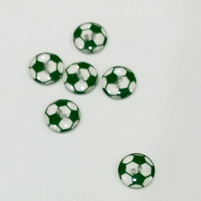Botão Bola de Futebol Verde 15mm