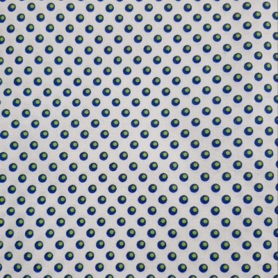 Bolinhas azuis e verdes em fundo branco