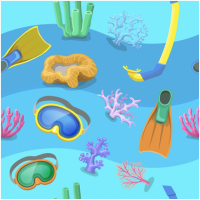 Malha de Cristal Fato de Banho com Motivos de Praia