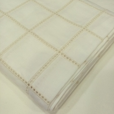 Tecido de meio linho com quadrados de linho lisos