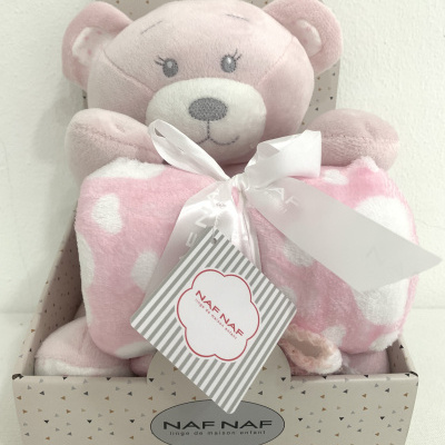 Ursinho de Peluche com mantinha rosa Ursinho de Peluche com mantinha rosa
