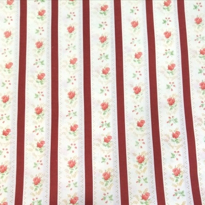 Chita com fundo pérola com riscas bordeaux