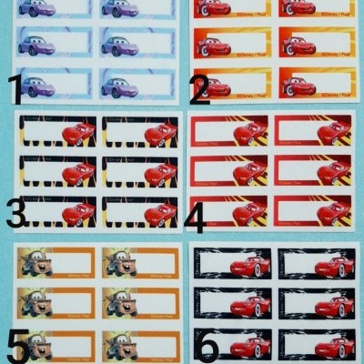 Etiquetas para nome Cars