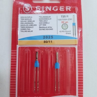 Agulhas de máquina singer dupla nº80