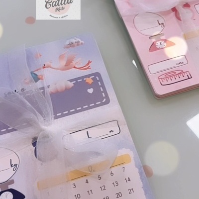 cadernos infantis para menino e menina com capas ilustradas e fita transparente