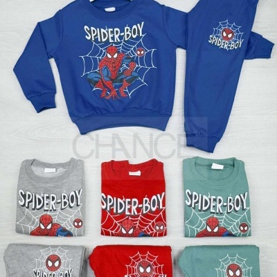 Conjunto roupa criança SPIDER-BOY com camisolas e calças coloridas e estampadas
