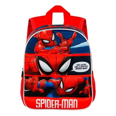 Mochila infantil Spider-Man vermelha com estampa do Homem-Aranha