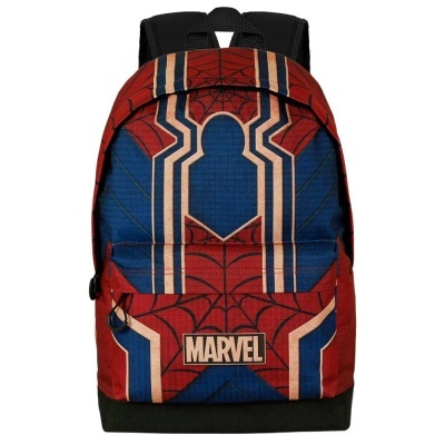 Mochila temática Marvel vermelho e azul com logotipo