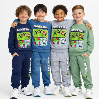 Fato de treino infantil Minecraft em várias cores com estampado