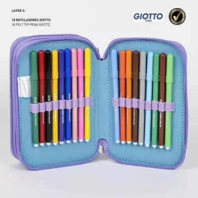 Estojo com 18 marcadores de feltro coloridos da marca Giotto