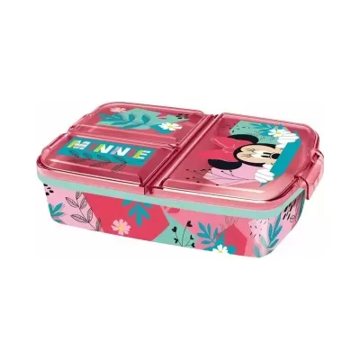 Marmita rosa com desenhos da Minnie e texto MINNIE
