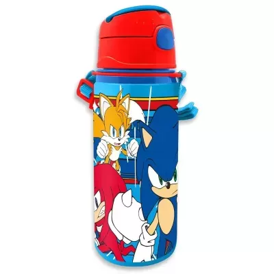 Garrafa térmica de plástico com personagens de Sonic the Hedgehog