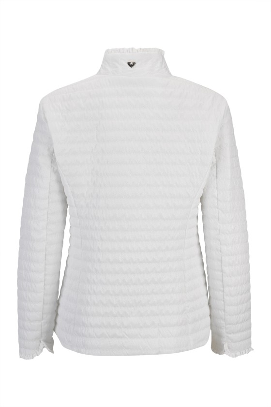 Casaco acolchoado branco com padrão ondulado