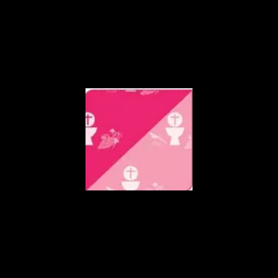 Fundo rosa forte e rosa claro com ícones brancos de cálices e cachos de uvas