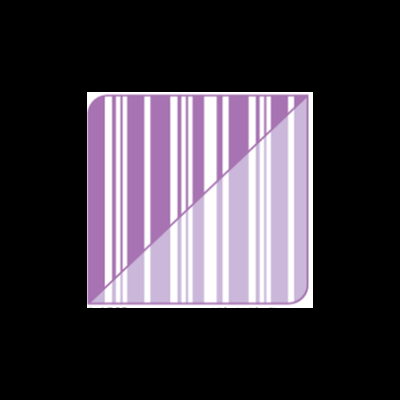 imagem dividida diagonalmente com uma metade lilás sólida e outra metade com padrão de código de barras lilás e branco