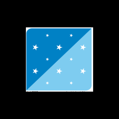 Imagem azul com padrão de estrelas brancas em dois tons